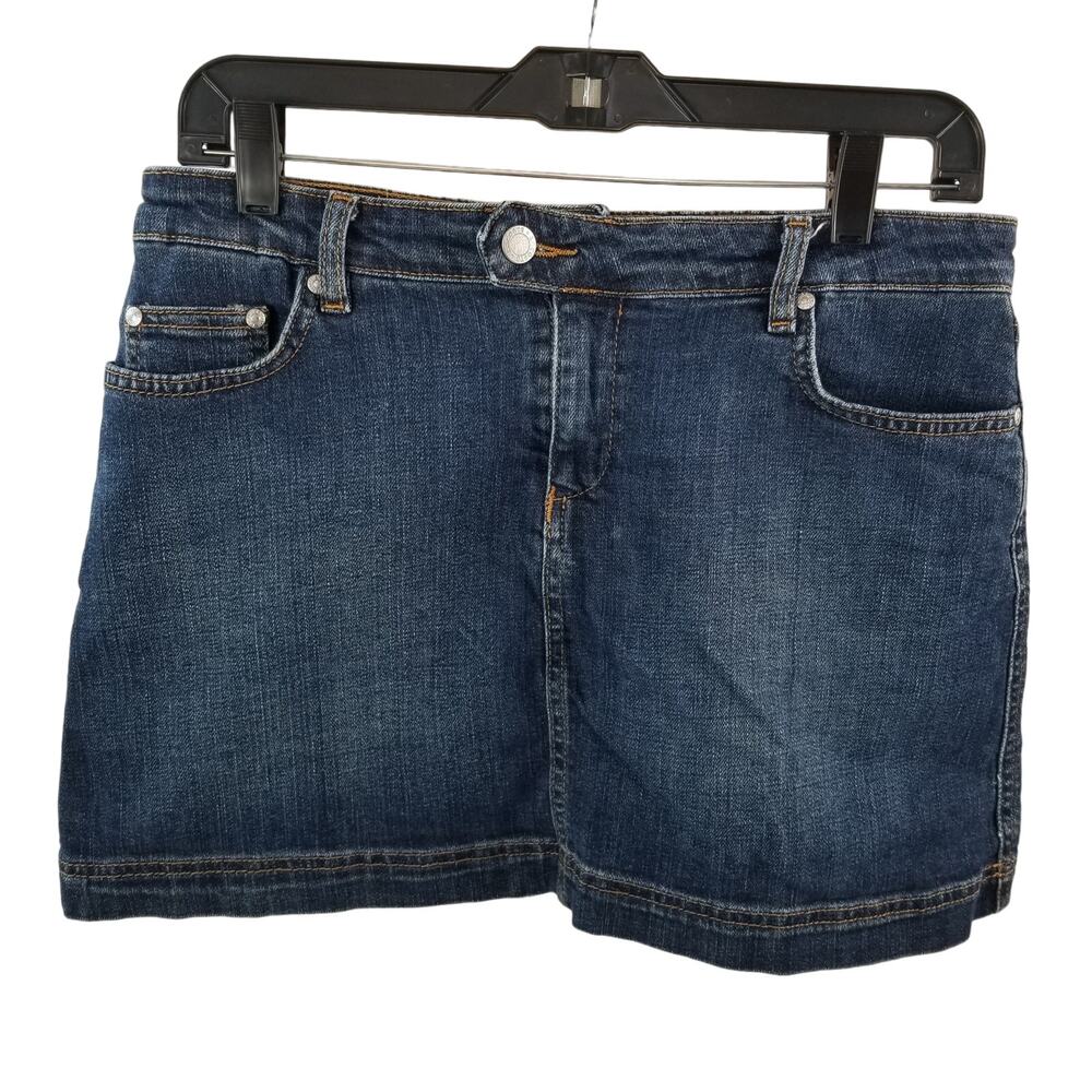 LACOSTE Vintage Denim Jeans Mini Skirt Flap Pockets Size 40 US 9